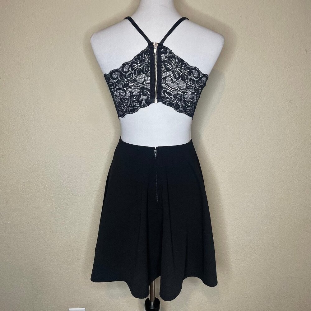 Xtraordinary Goth Coquette Lace Back Cutout Fit & Flare Mini Dress Size 5 - Picture 6 of 12